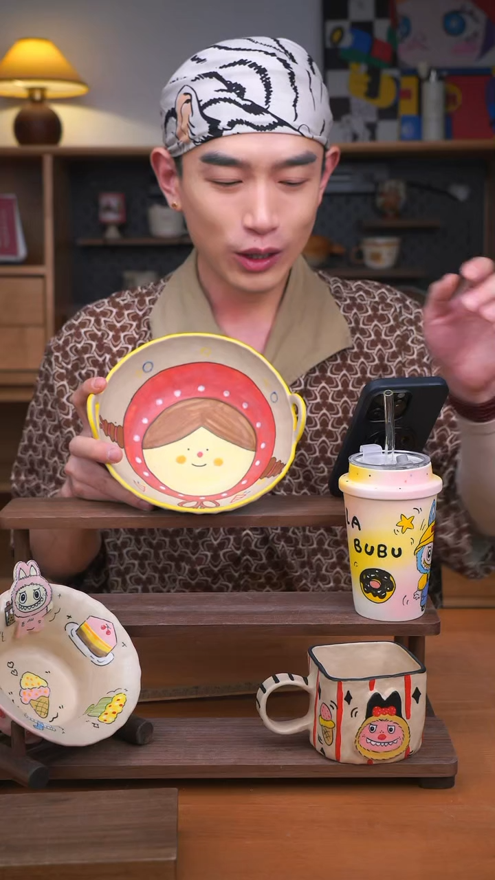 盘景德镇可爱设计师款陶瓷