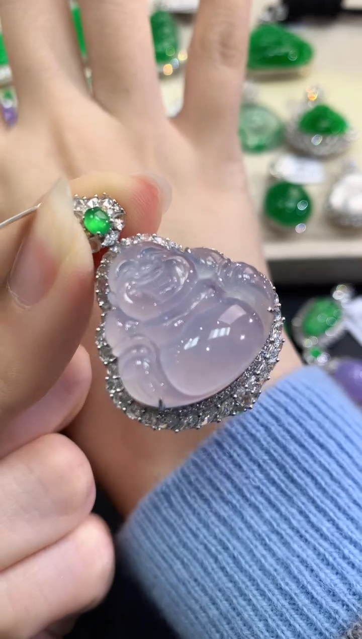 【闪购商品】翡翠颈饰18K金镶嵌D52   