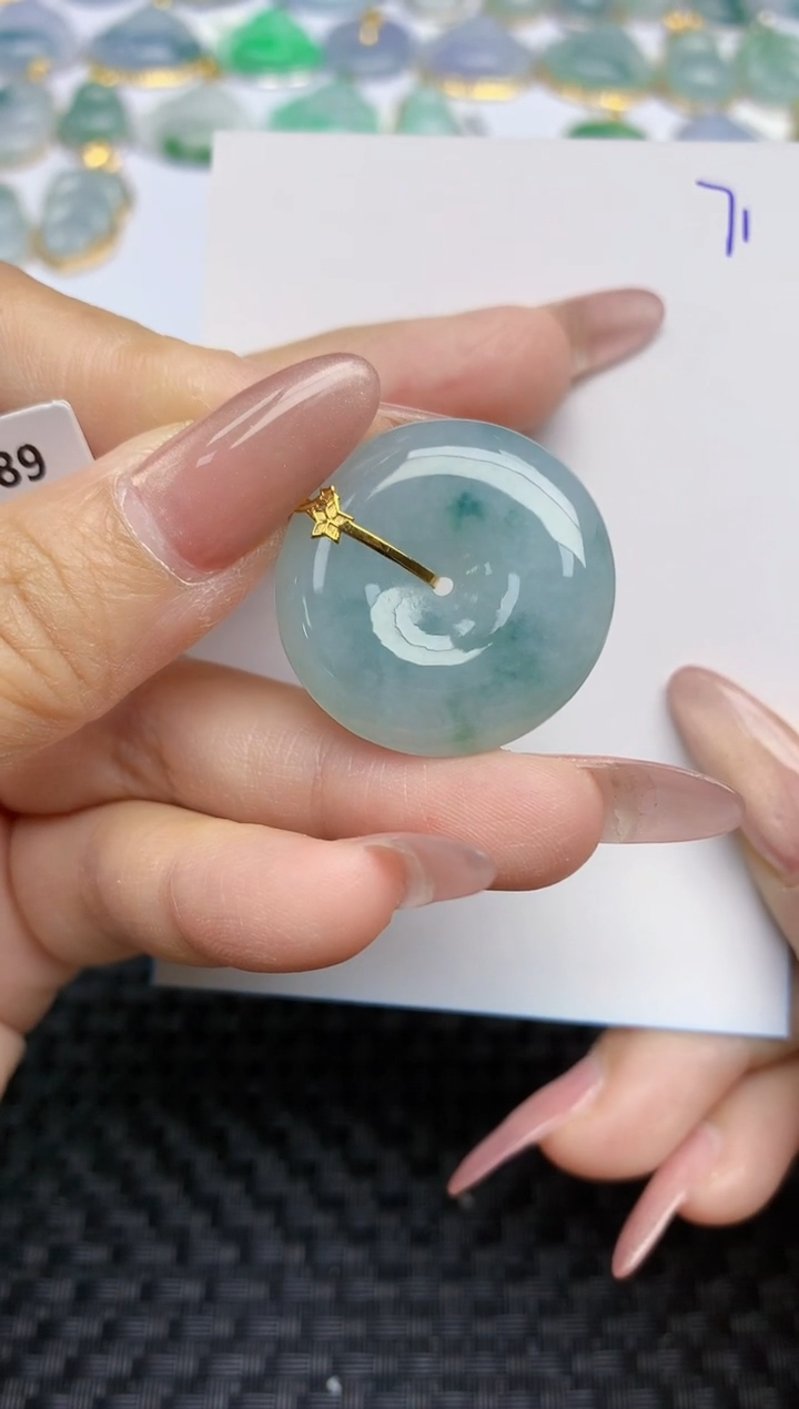 【闪购商品】翡翠颈饰18K金镶嵌天然A货翡翠 71