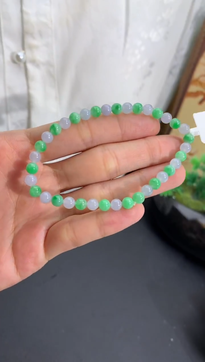 未镶嵌手串翡翠卡5mm