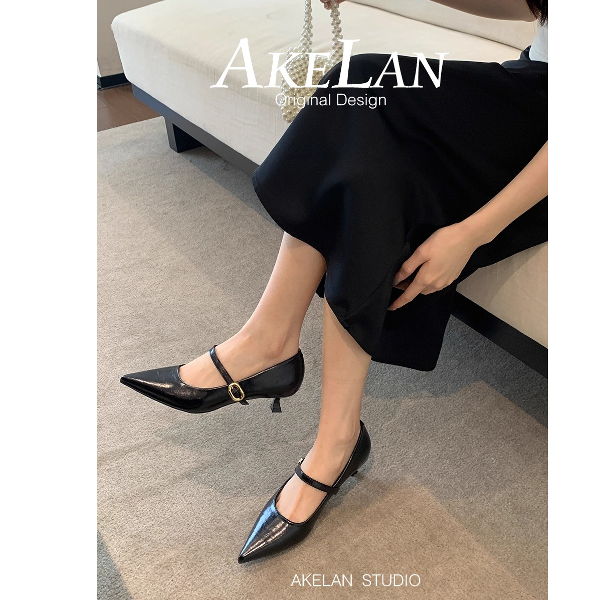 399-3雅丹风尖头细跟高跟鞋女洋气不累脚时尚百搭气质软皮鞋子
