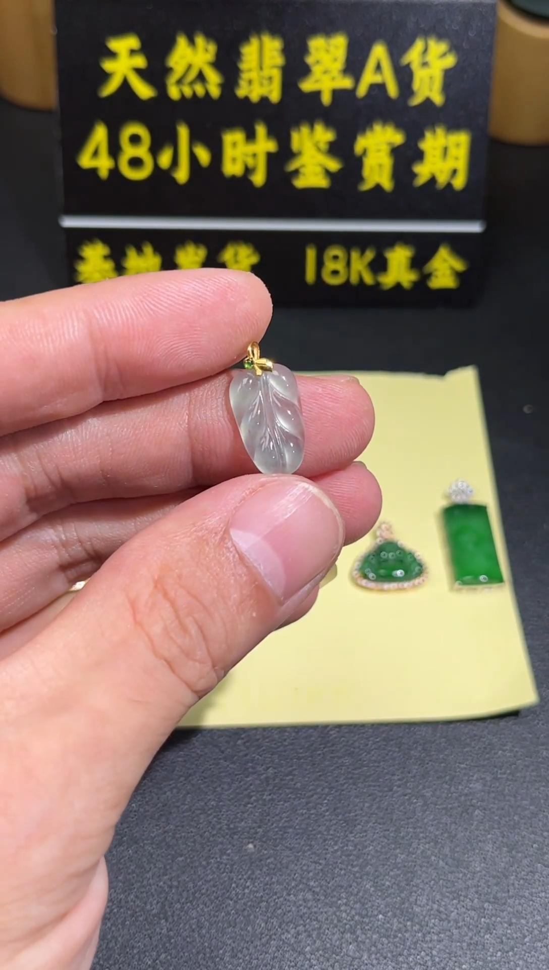 翡翠18K金镶嵌颈饰翡翠A货