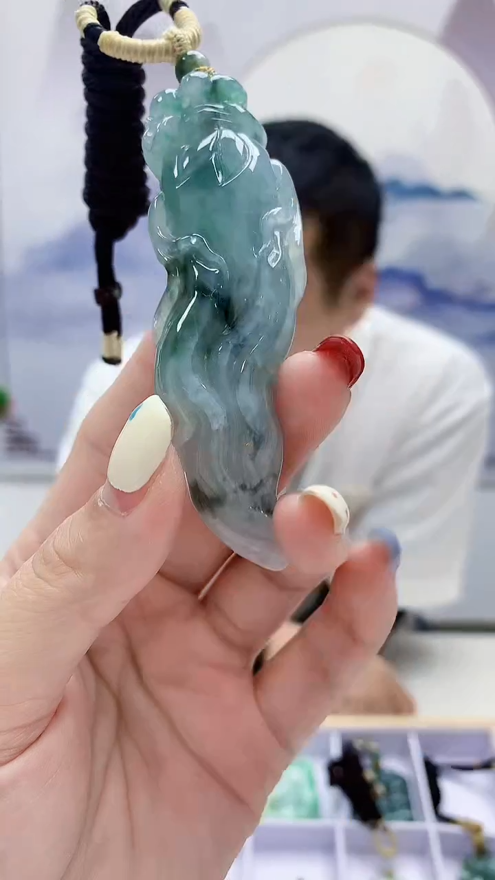 未镶嵌定制翡翠4898lr-毛货挂件38