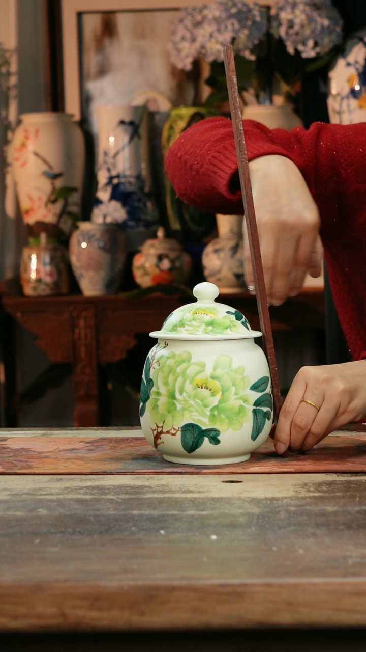 【闪购商品】瓷片景德镇纯手工釉下彩精品花瓶