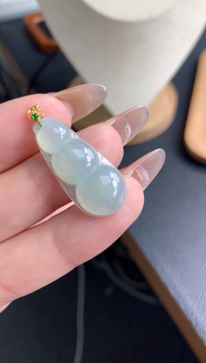 【闪购商品】翡翠颈饰18K金镶嵌48小时鉴赏期