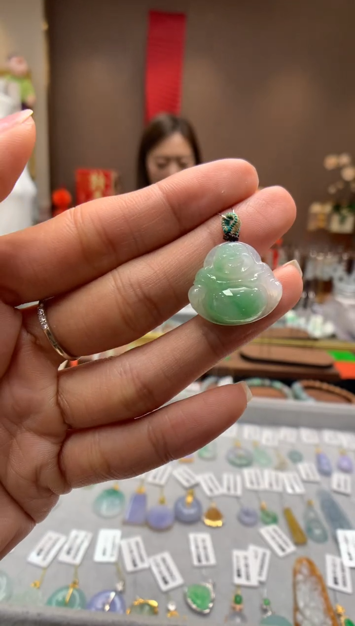 【闪购商品】翡翠颈饰18K金镶嵌佛公