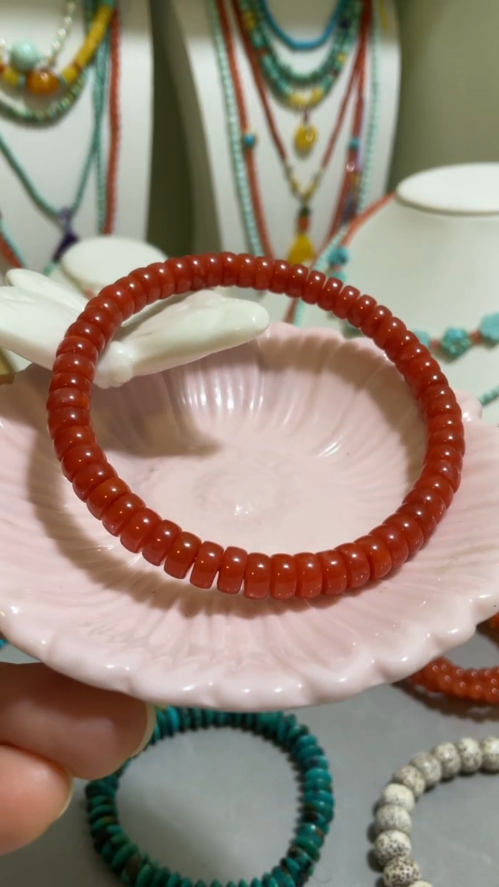未镶嵌南红玛瑙珠宝奇石6mm+直切手串