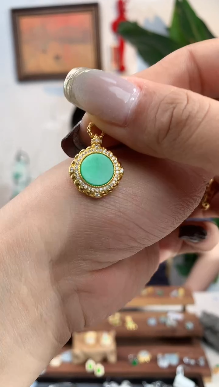 【闪购商品】翡翠银S925镶嵌吊坠(不含链)吊坠