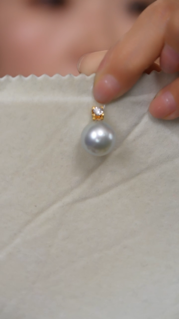 【闪购商品】海水珍珠吊坠(不含链)18K金镶嵌澳灰14-15mm