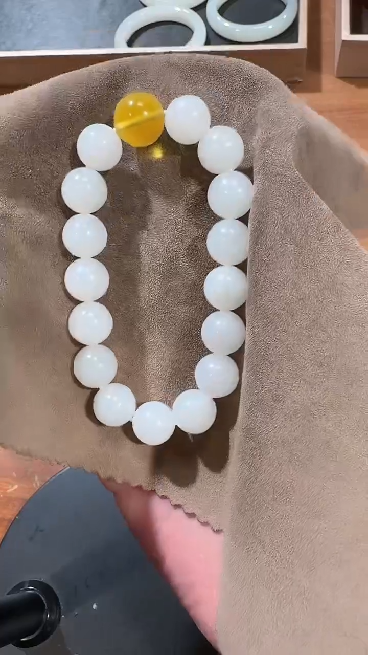 【闪购商品】和田玉手串未镶嵌1543 12mm白玉手串