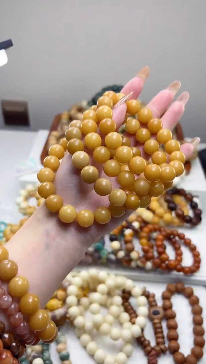 手串菩提根/象牙果沐l12玉化糖果圆珠12mm手串
