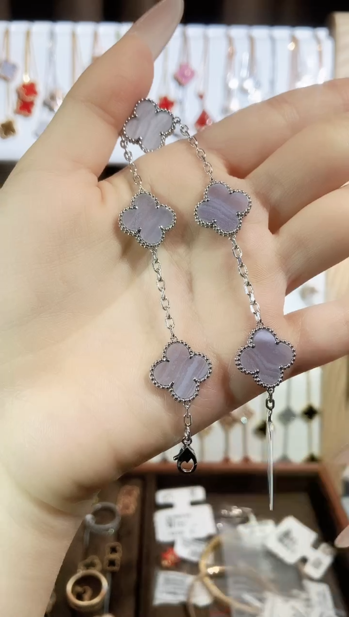 【闪购商品】玛瑙/玉髓手链18K金镶嵌玉髓K白