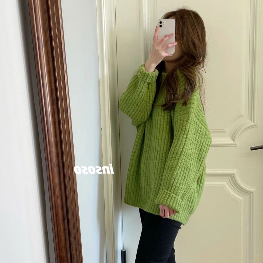 慵懒风浅绿色毛衣成套搭配女装小个子茶系多巴胺穿搭两件套秋冬季