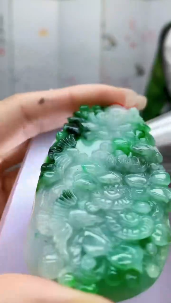 【闪购商品】定制翡翠未镶嵌4852lr-毛货挂件送珠链198