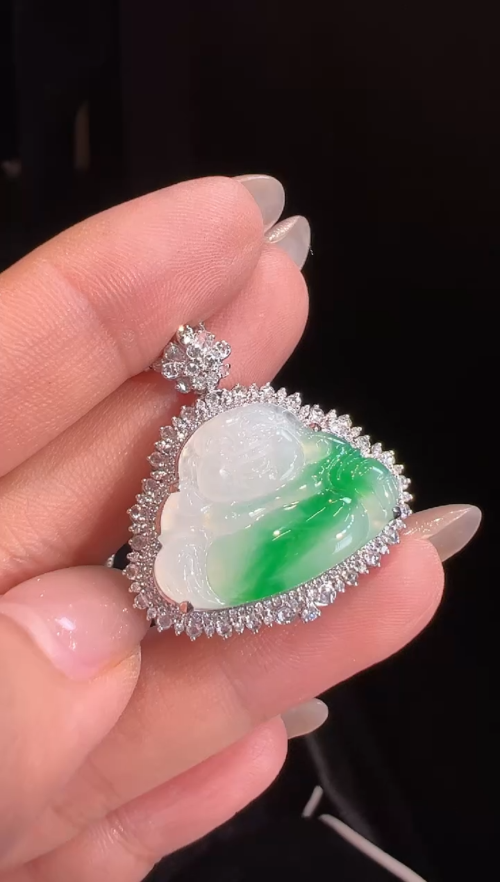 【闪购商品】翡翠吊坠(不含链)18K金镶嵌吊坠