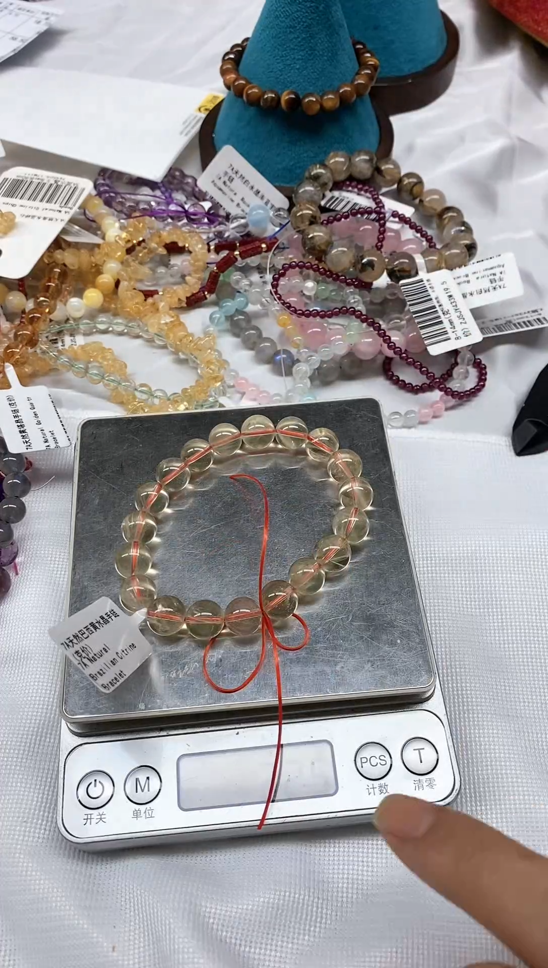 【闪购商品】水晶手链未镶嵌黄水晶10mm一条