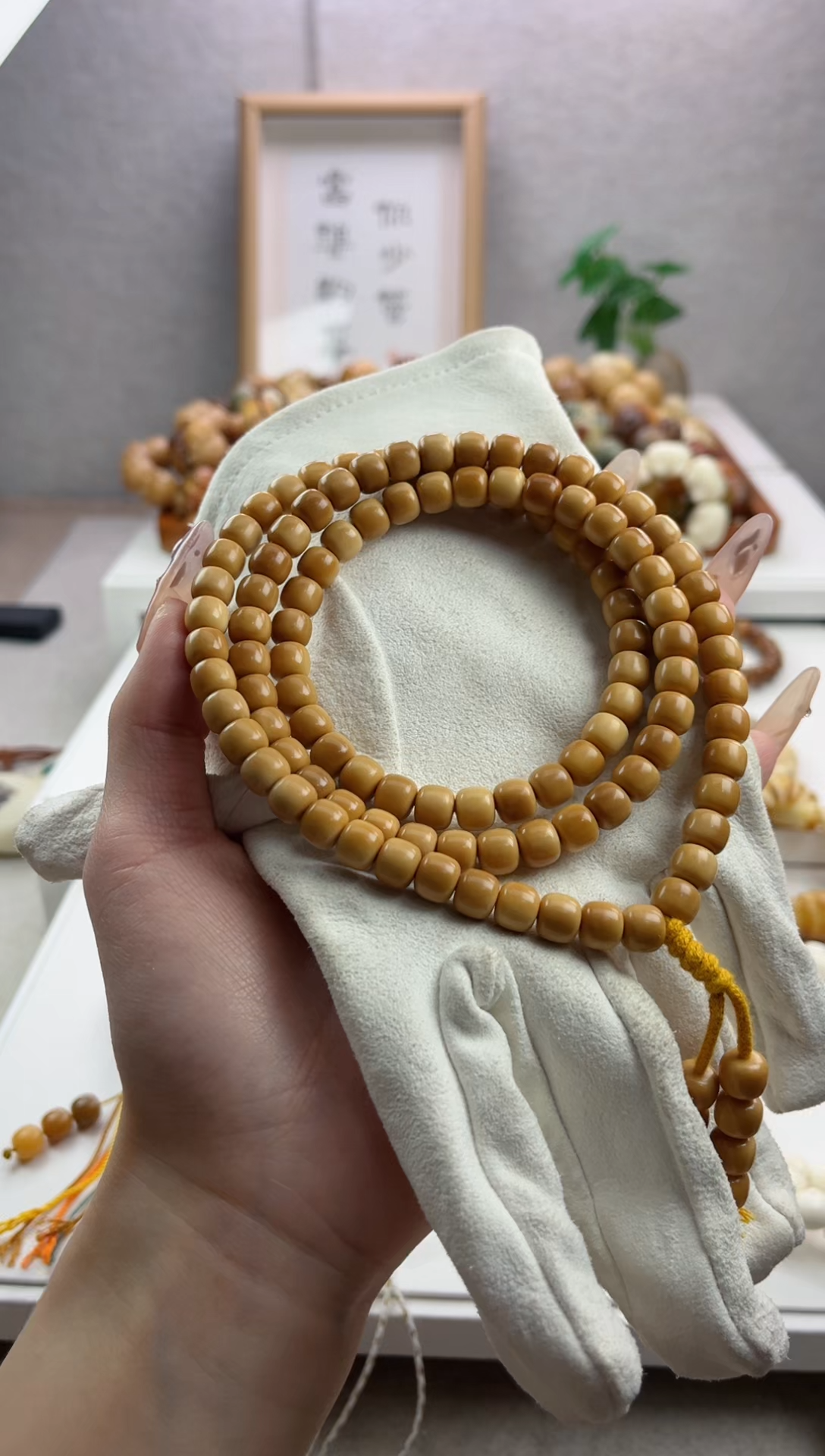 【闪购商品】菩提根/象牙果手串白玉菩提7*8mm念珠