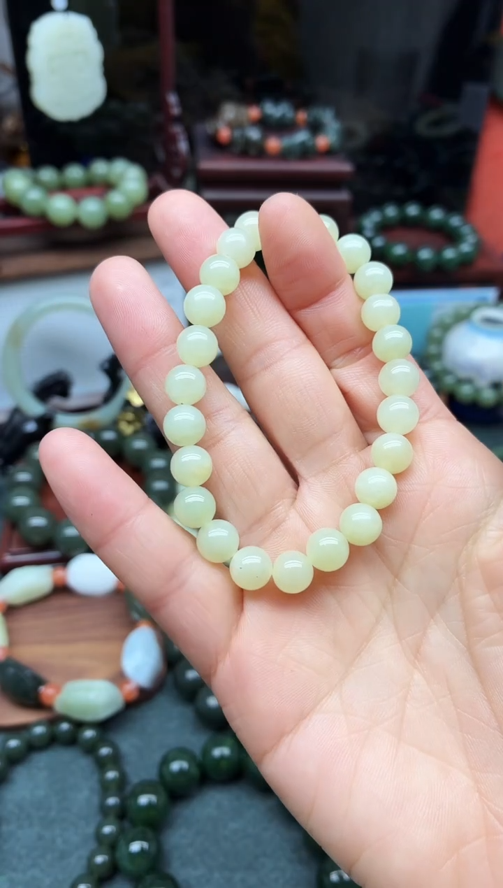 未镶嵌手链和田玉8mm黄口