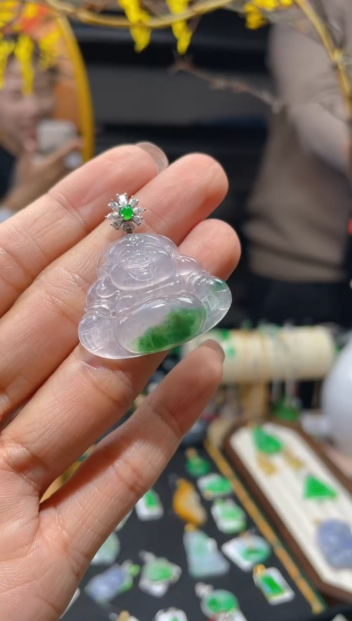 【闪购商品】翡翠颈饰18K金镶嵌假一赔三