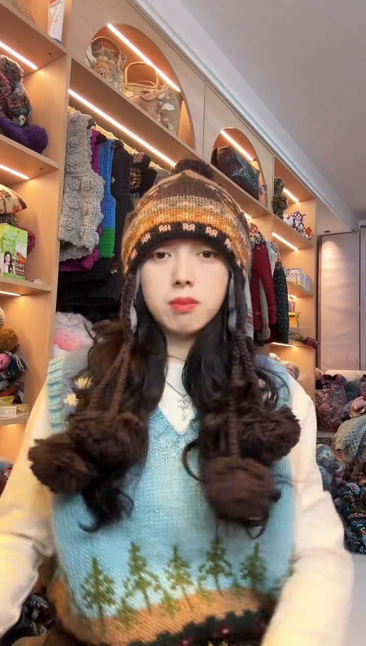 羊毛美丽皇冠帽子