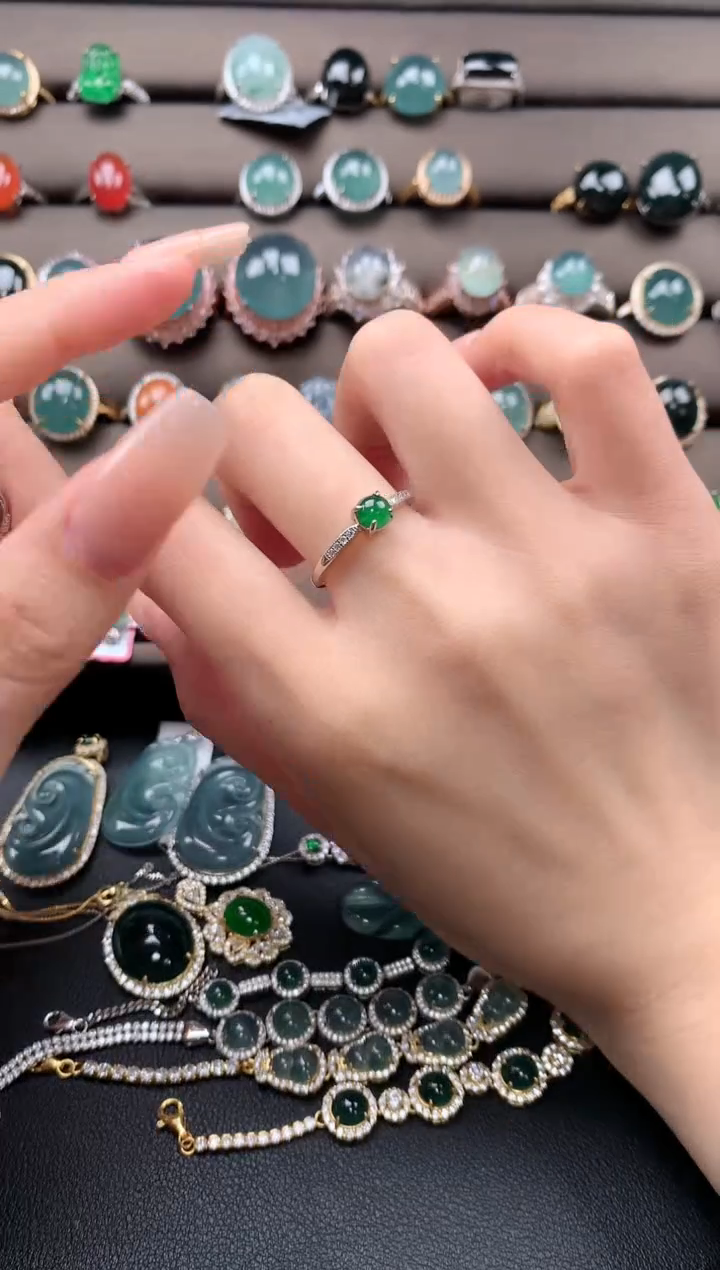 【闪购商品】翡翠戒指银S925镶嵌4324324