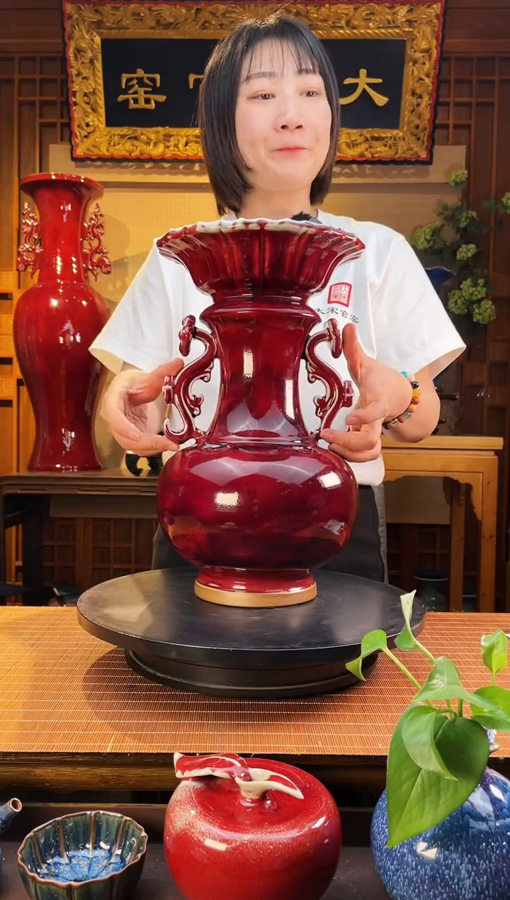 摆件大宋官窑【和合如意瓶】和和美美和美共赢