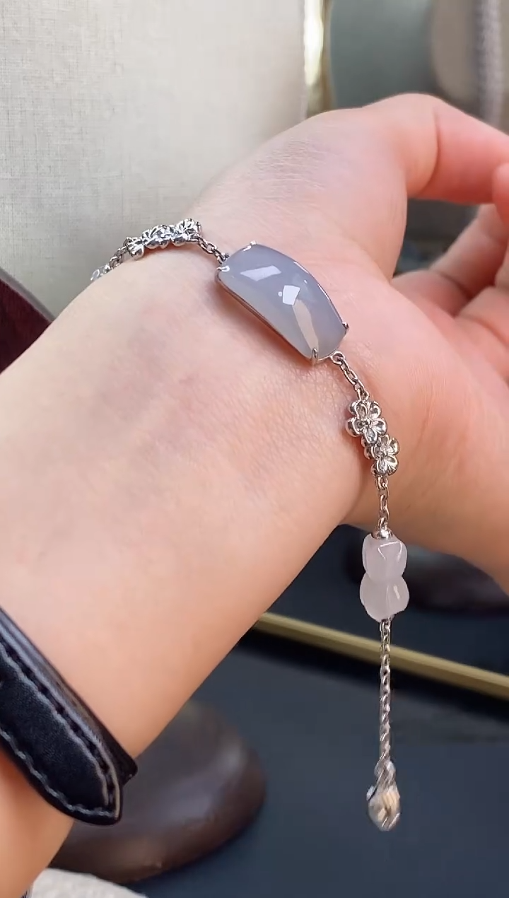 颈饰银S925镶嵌翡翠14887