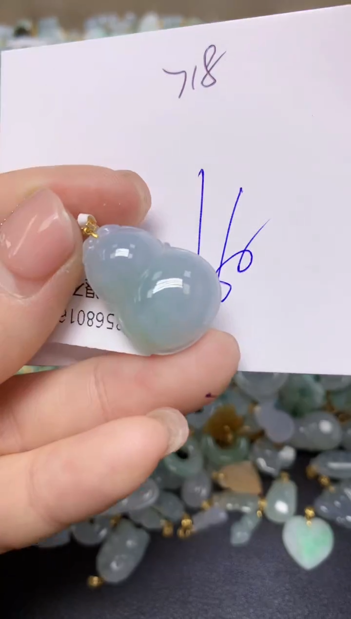 【闪购商品】翡翠挂件18K金镶嵌 天然翡翠A货