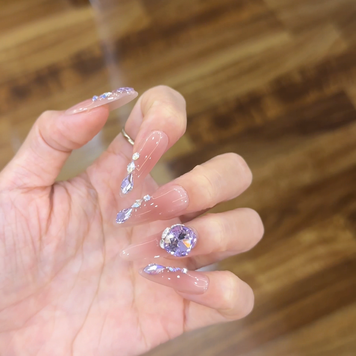 朝颜 施家全华 手工定制穿戴甲美甲成品美甲贴片10片