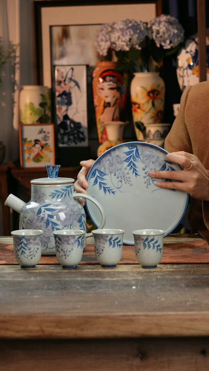 【闪购商品】瓷片景德镇纯手工釉下彩精品花瓶