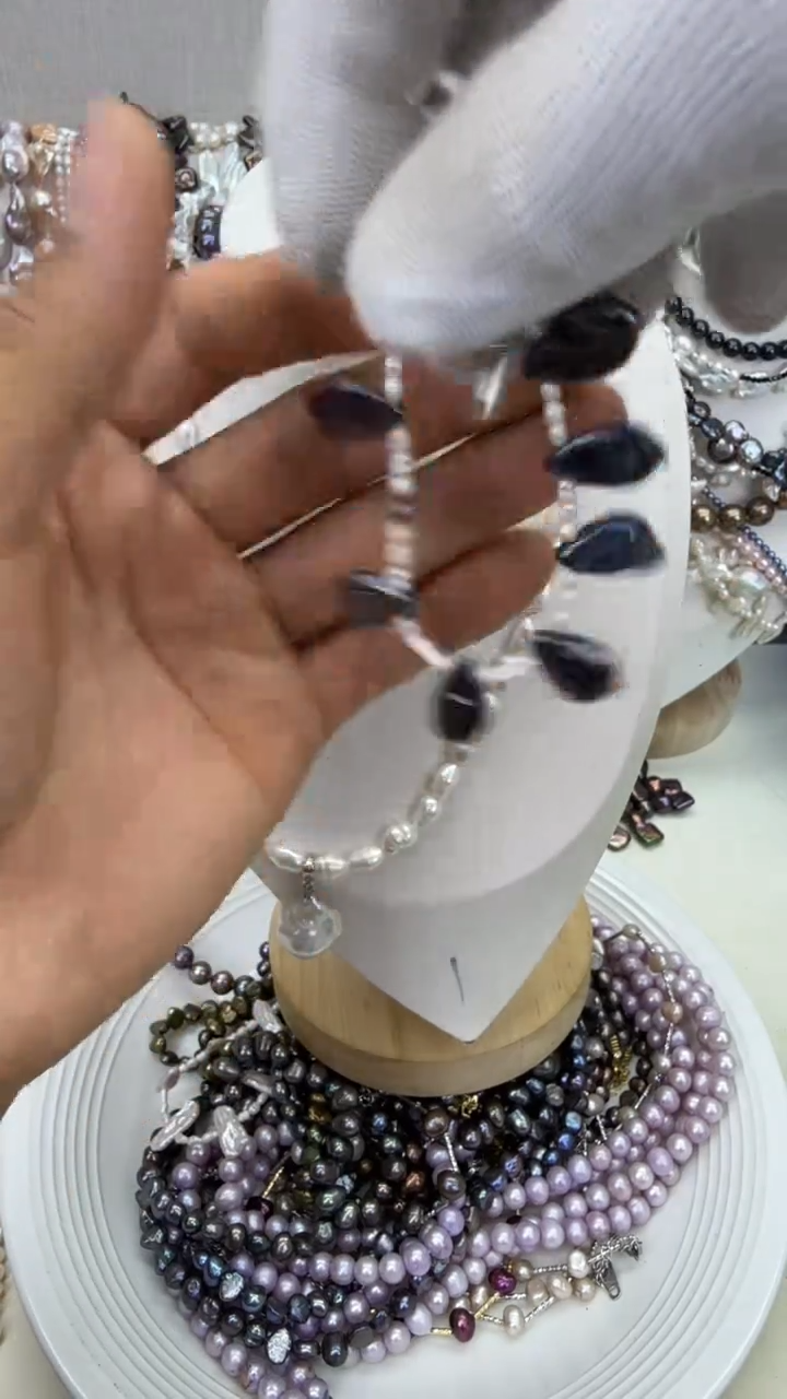 颈饰银S925镶嵌淡水珍珠1