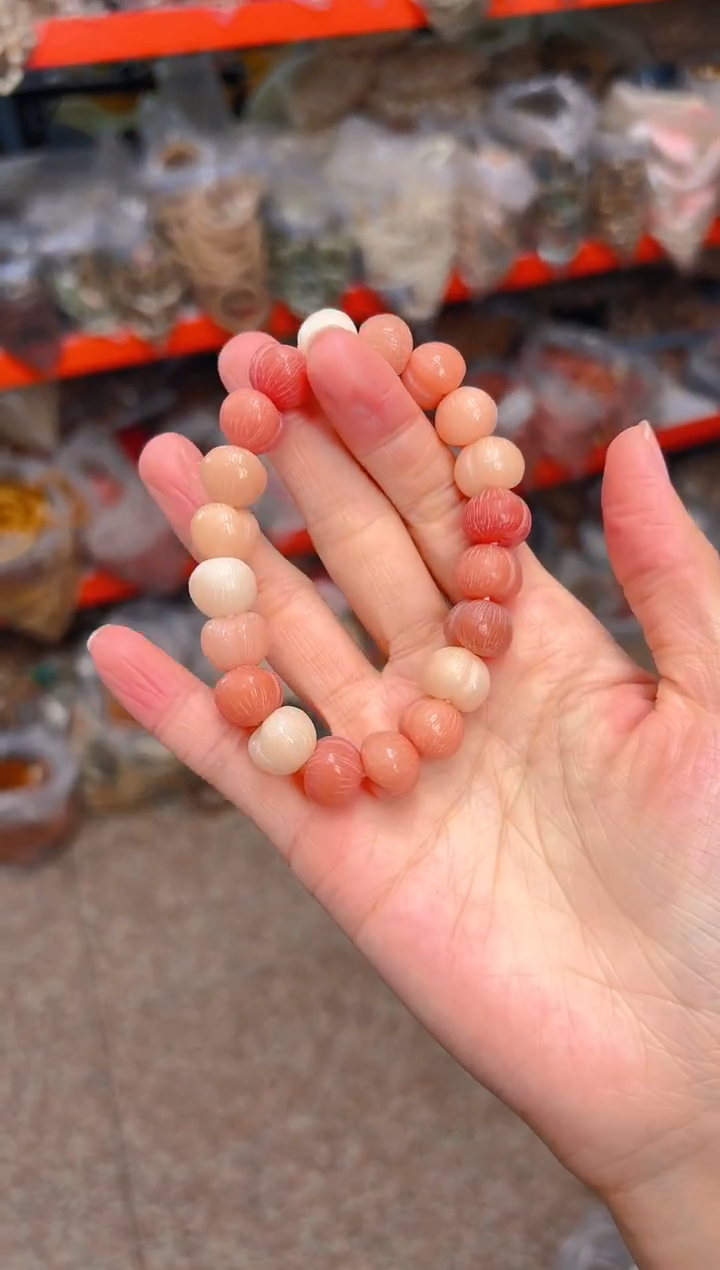 吊坠菩提根/象牙果粉色屁桃单圈