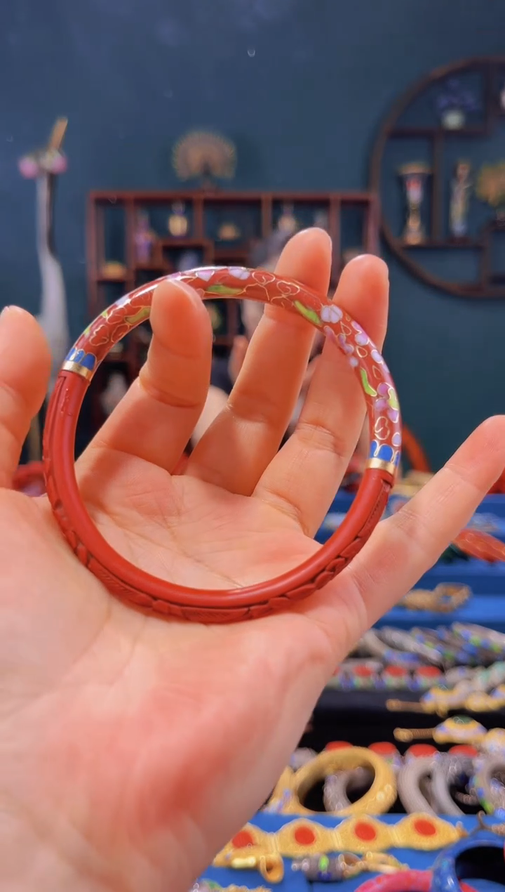 【闪购商品】非遗绝技 景漆结合手镯 63-66 红