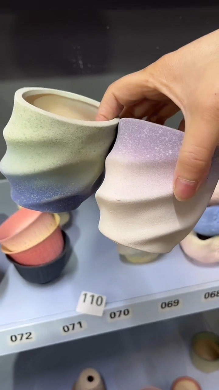 麦饭石粗套多肉花盆两个