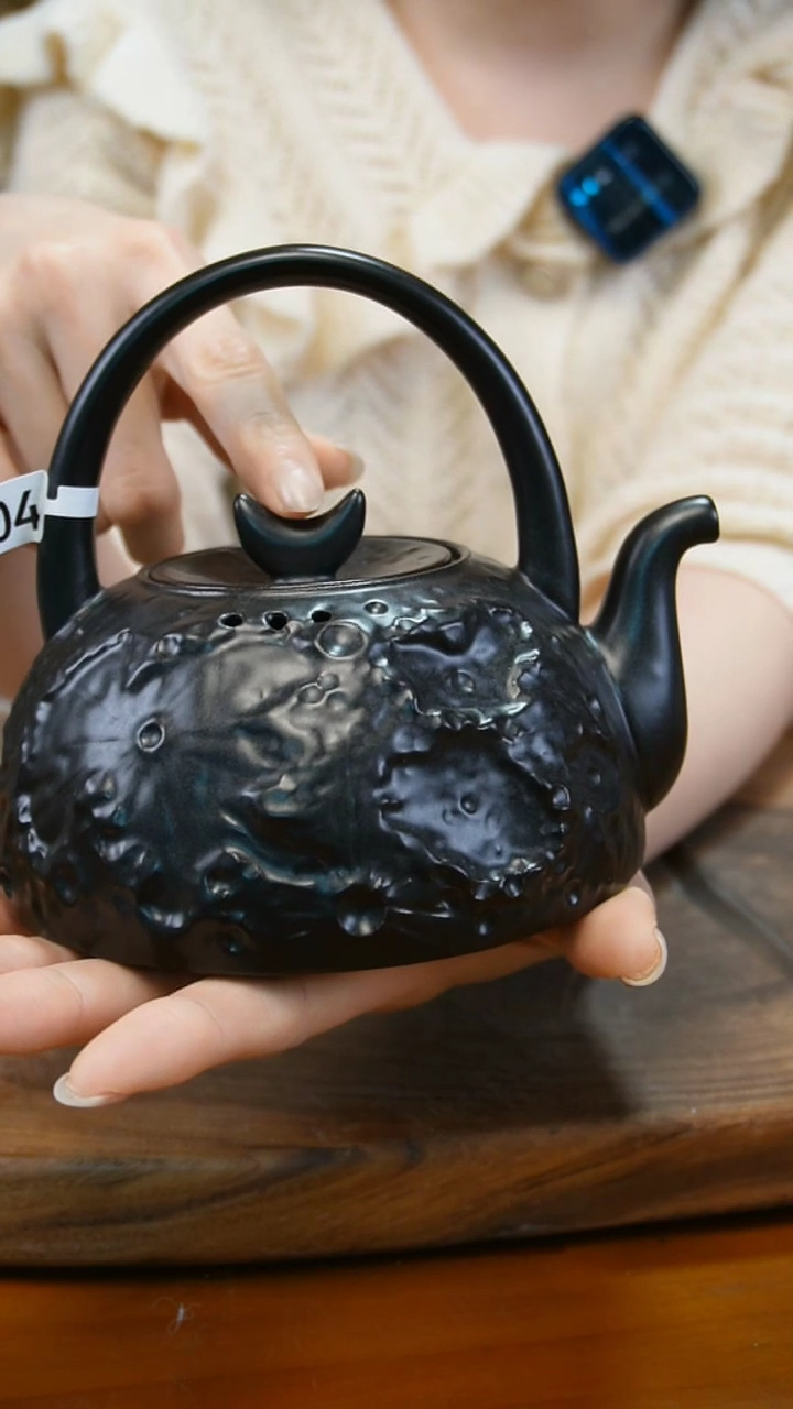 【闪购商品】R04月牙提梁烧水壶磨砂感老岩泥茶壶