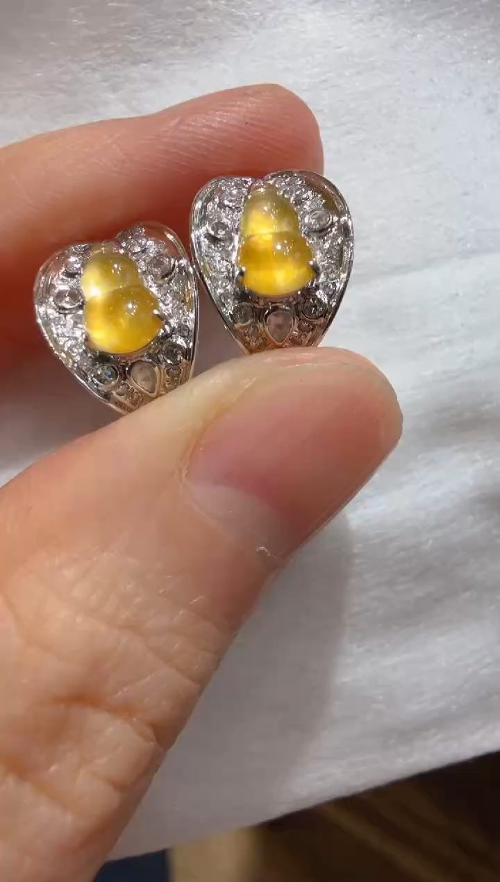 18K金镶嵌翡翠耳饰多样性团购发一件