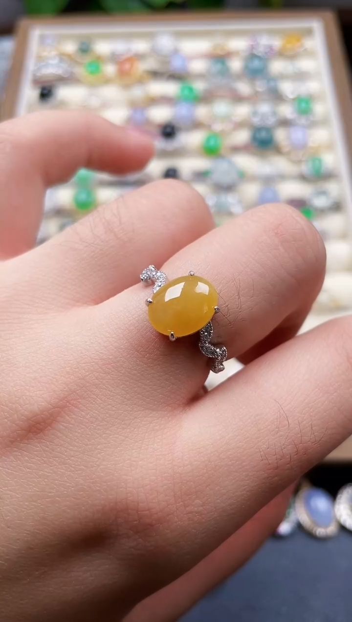 银S925镶嵌戒指翡翠161