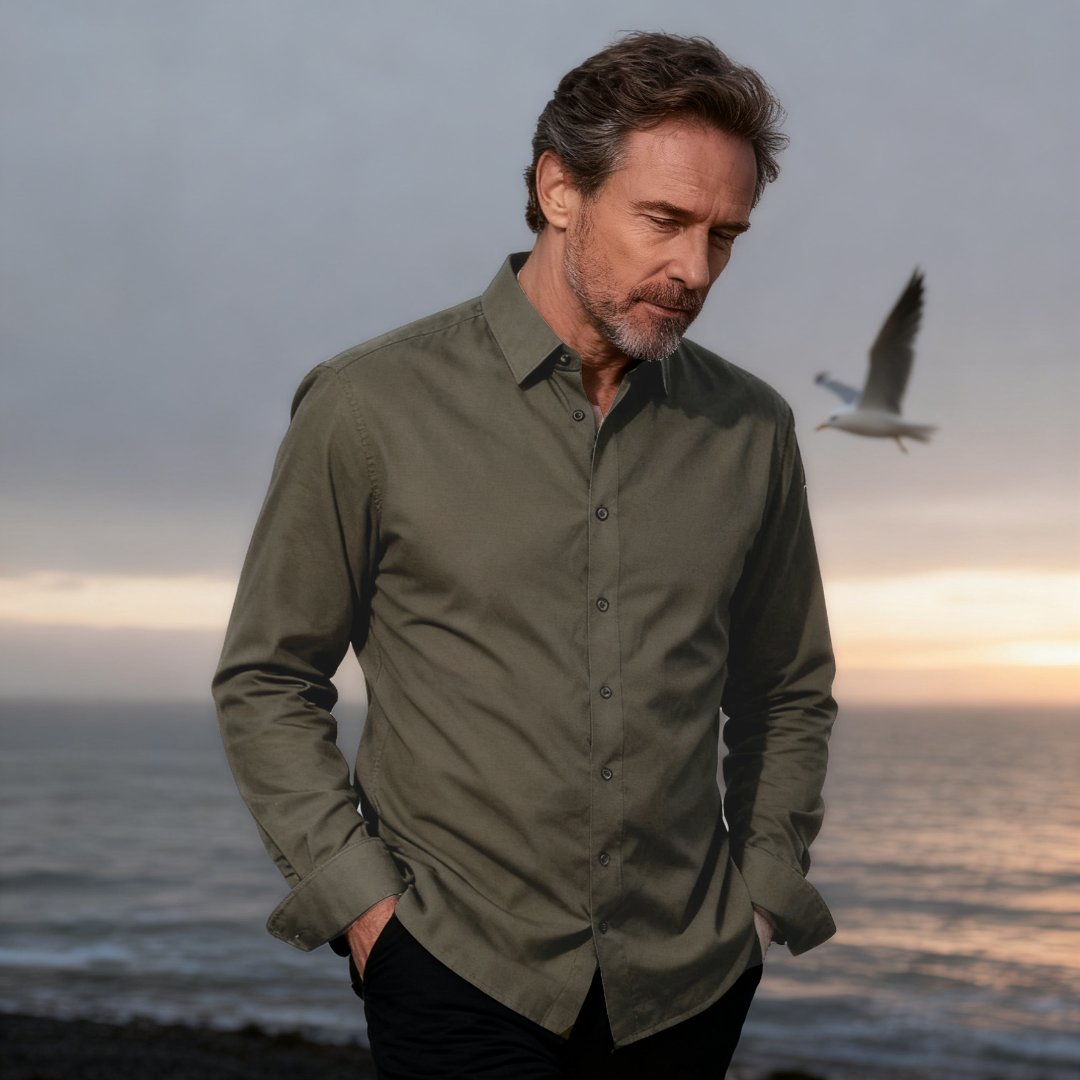 PUGER/普格尔25新款羊毛羊绒加厚保暖商务休闲衬衫男士长袖打底