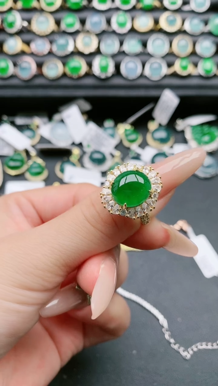【闪购商品】翡翠戒指银S925镶嵌1111111