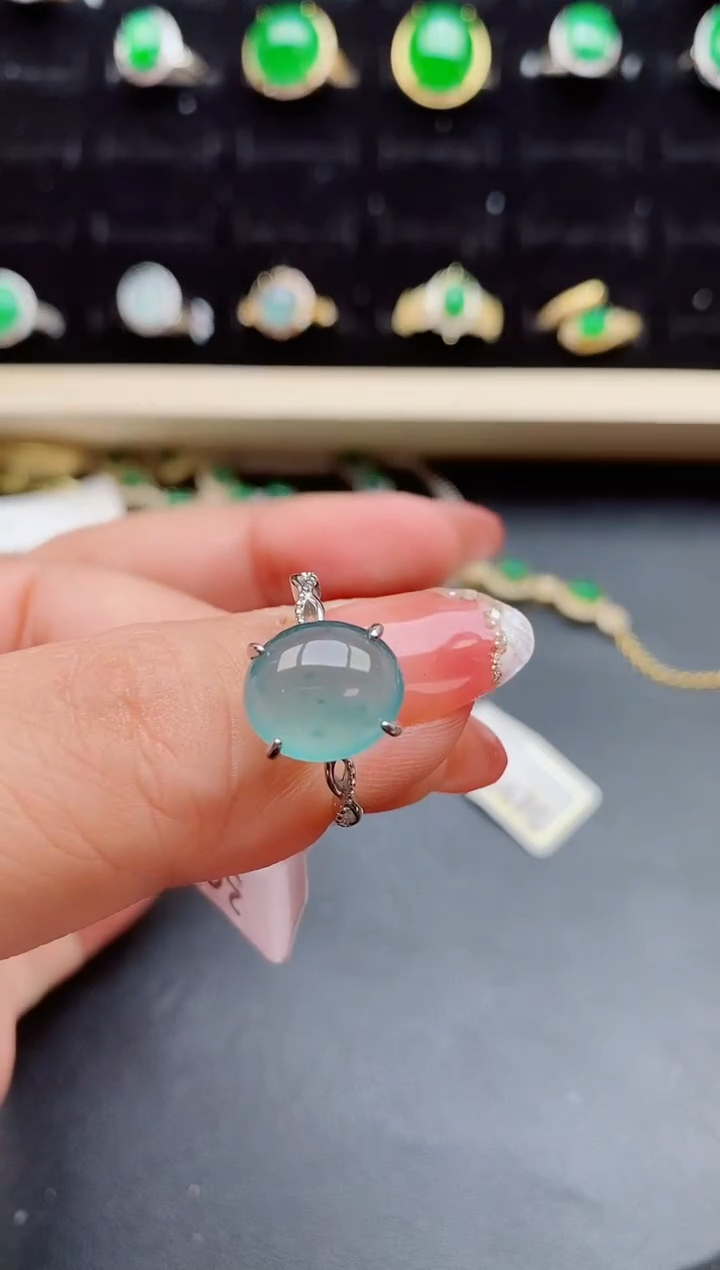 【闪购商品】翡翠戒指银S925镶嵌85850