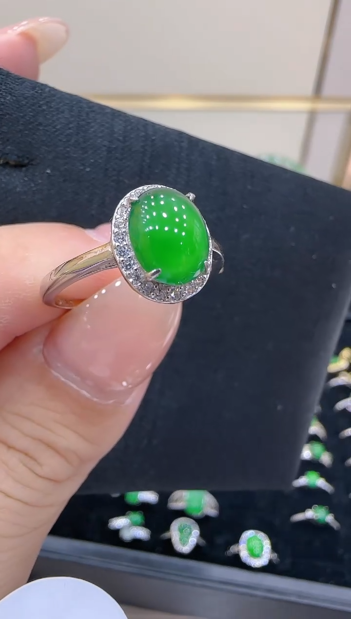 【闪购商品】翡翠戒指银S925镶嵌团购多样性发一件