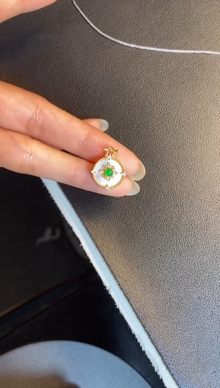 吊坠(不含链)银S925镶嵌翡翠1