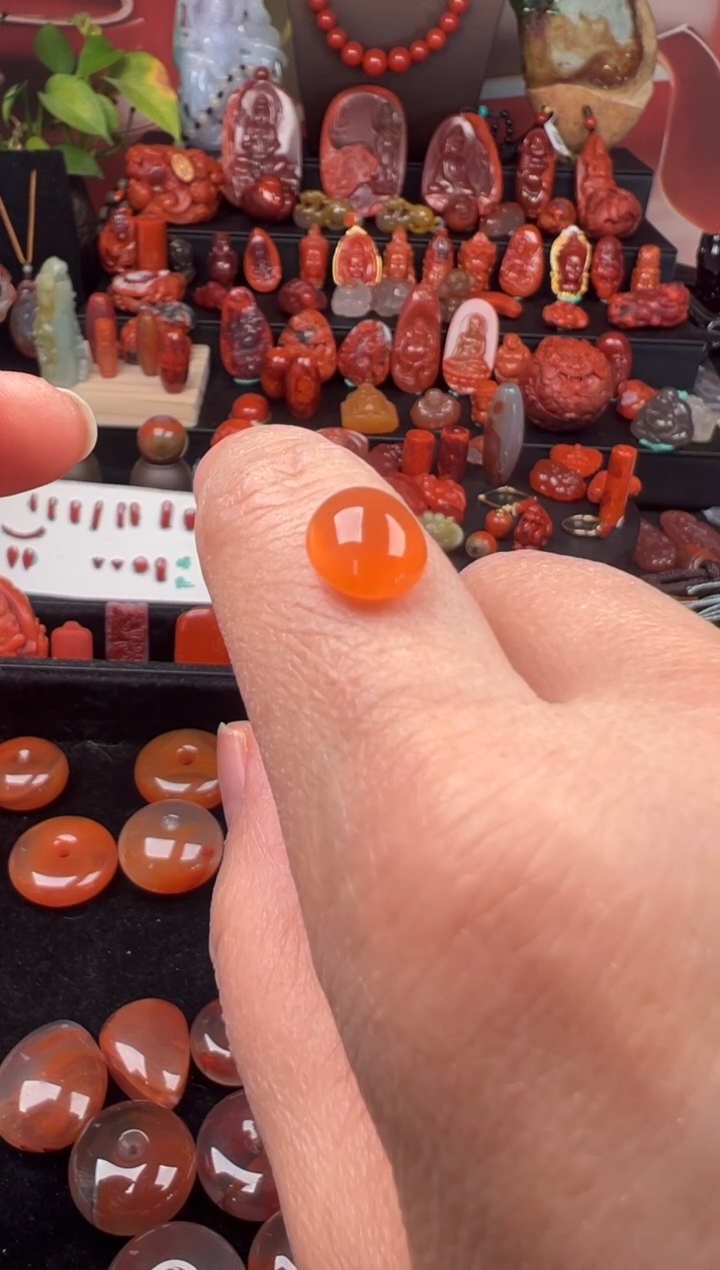 未镶嵌戒面南红玛瑙戒面