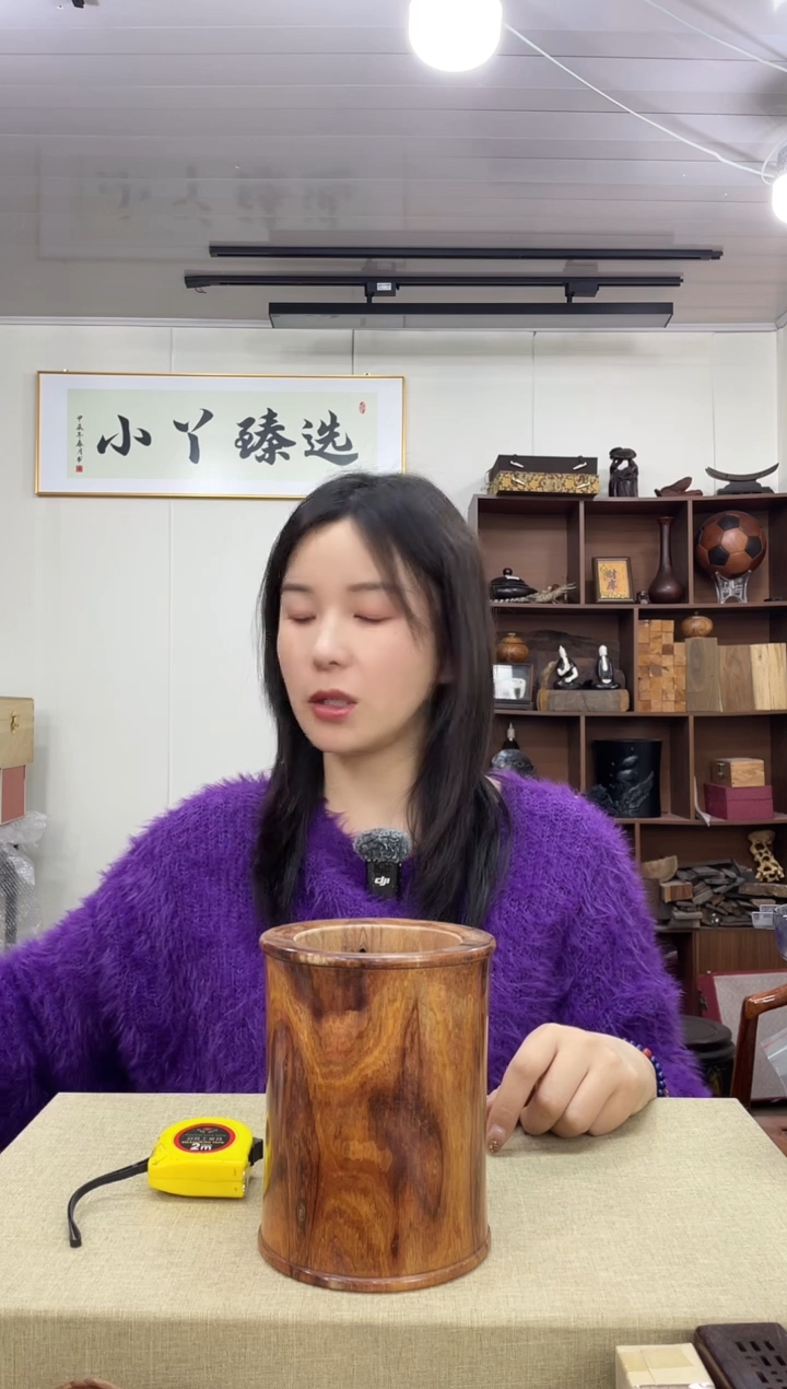 乌木类097海黄笔筒大号木木