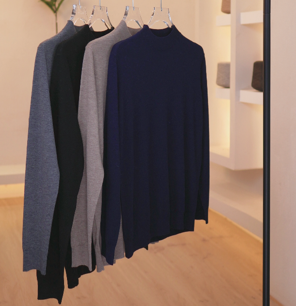 精仿羊毛半高领秋冬男长袖T恤上衣毛衣百搭秋冬针织纯色时尚