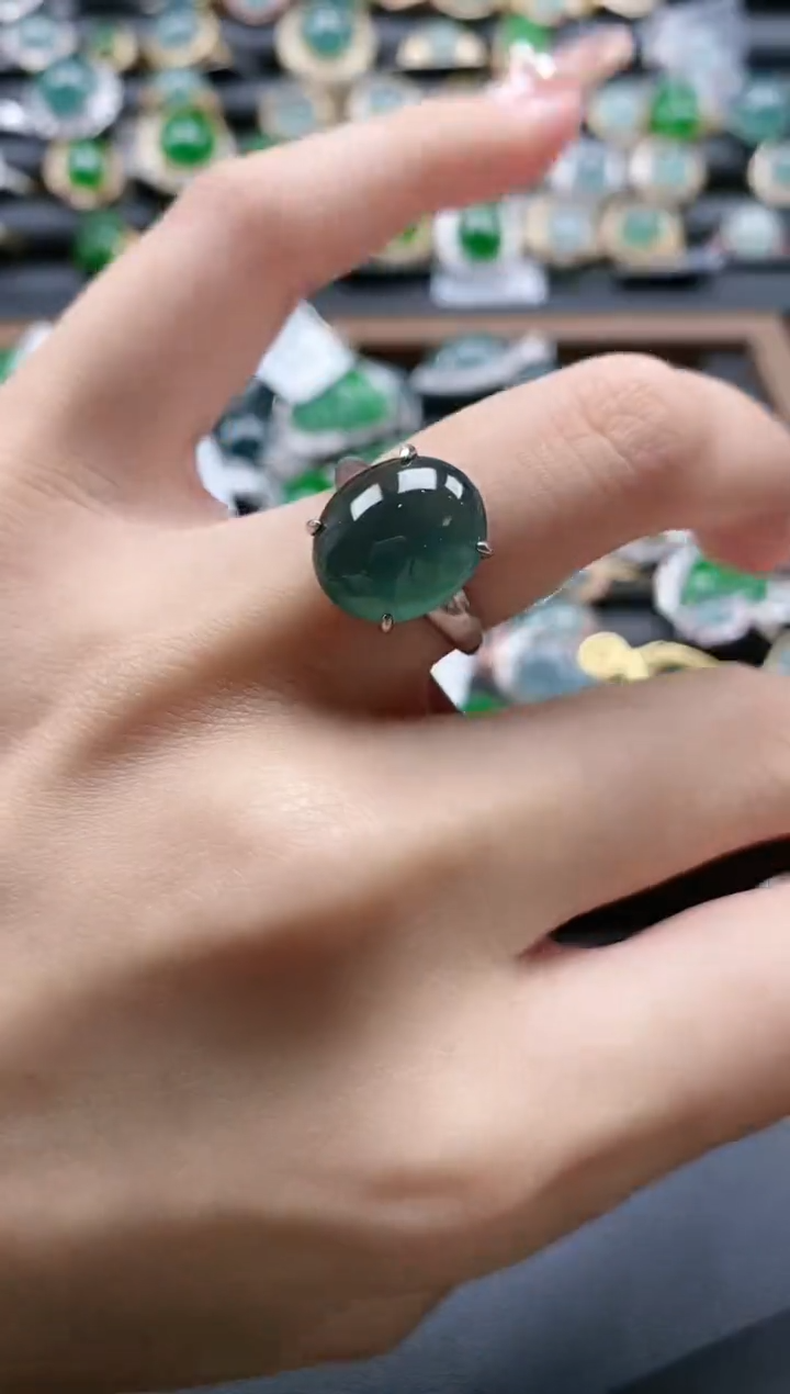 【闪购商品】翡翠戒指银S925镶嵌54151511
