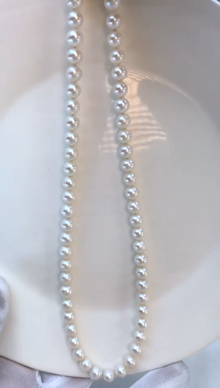 【闪购商品】淡水珍珠项链银S925镶嵌7-8