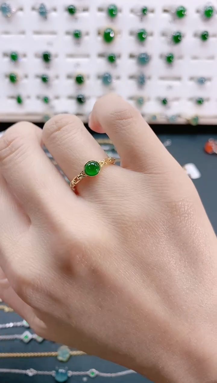 【闪购商品】翡翠戒指银S925镶嵌天然翡翠