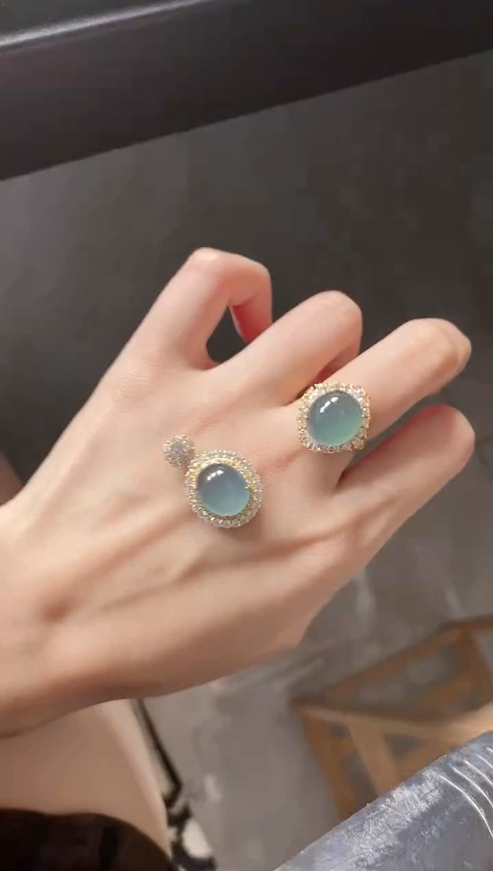 银S925镶嵌戒指翡翠51511