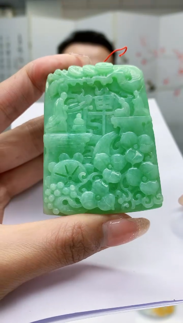 【闪购商品】定制翡翠未镶嵌5155MM-毛货挂件94